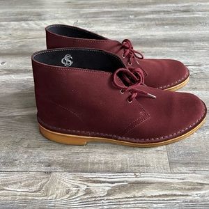Clarks original dessert chukka ankle boots men size 8red/burgundy